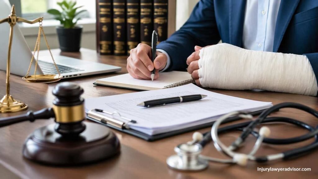 Injured person filing personal injury claim without lawyer