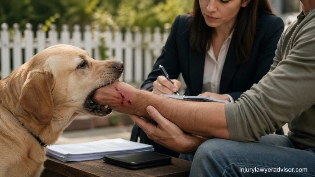 Dog bite injury being documented for legal claim