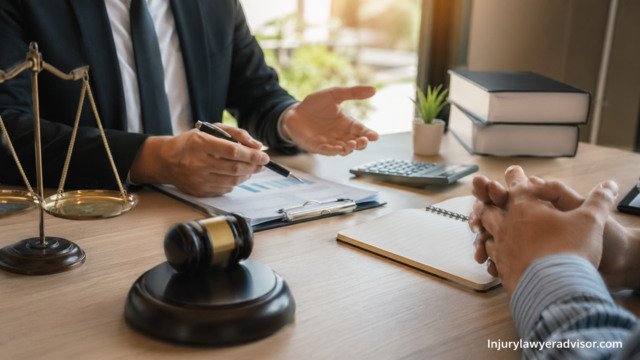 Lawyer discussing legal fees and billing structure with client