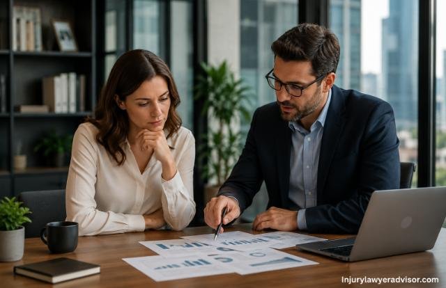 Professionals discussing business tax planning in a modern office.