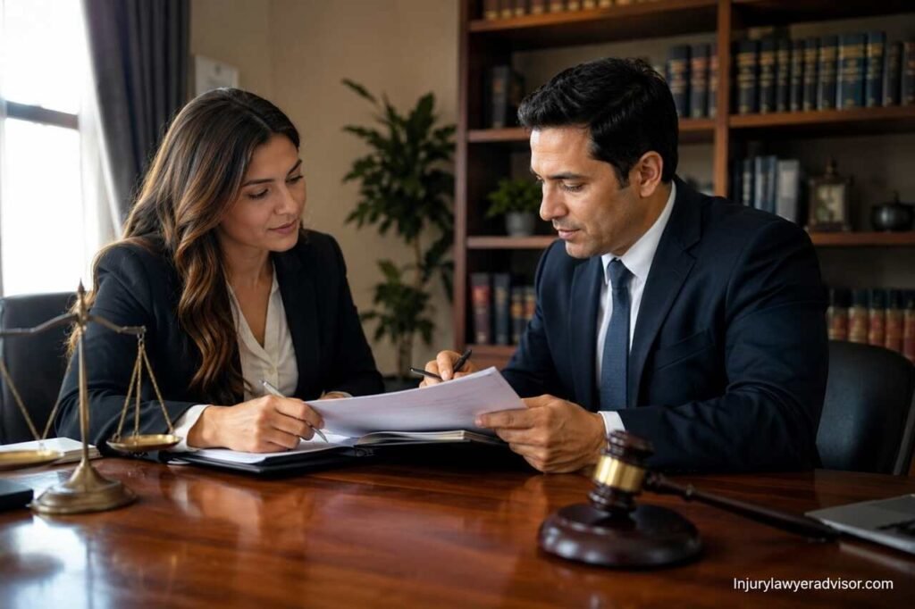 What Is Business Law? Beginner Guide to Commercial Regulations and Corporate Compliance Business law consultation with professionals reviewing legal contracts in an office.