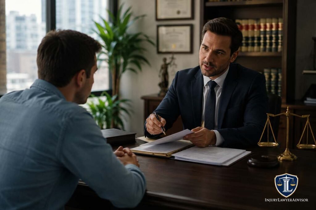 Lawyer helping client stop wage garnishment and protect income through legal debt solutions