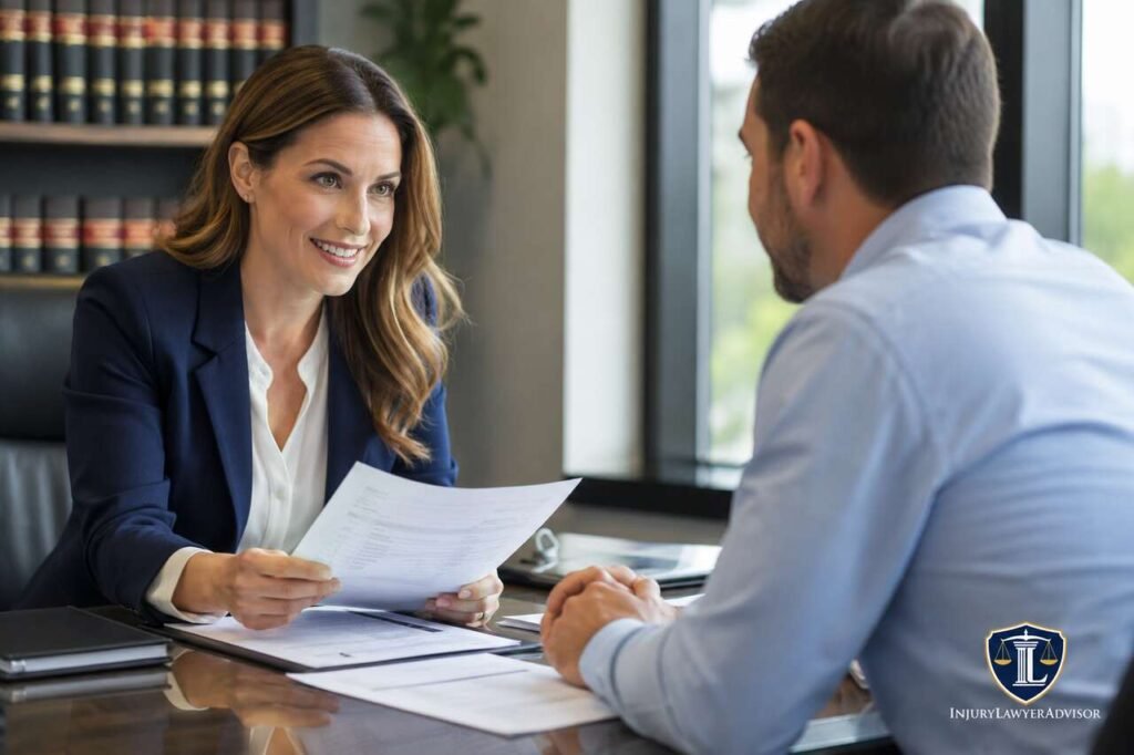Tax professional helping client with IRS penalty forgiveness documents