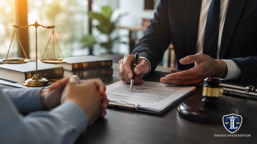 Employment lawyer reviewing worker classification documents for employee misclassification law compliance.