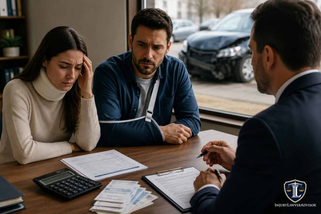 Car accident pain and suffering calculator for estimating injury claim value