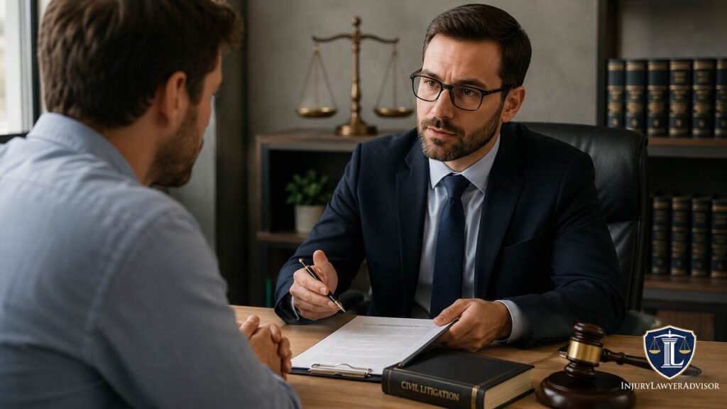 Civil Litigation Lawyer: How to Choose Legal Representation and Protect Your Rights Civil litigation lawyer consulting a client in a professional law office.