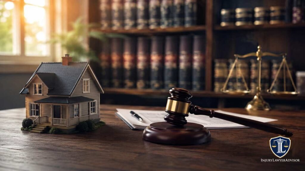 Instant Dream Home lawsuit legal documents with house model and gavel.