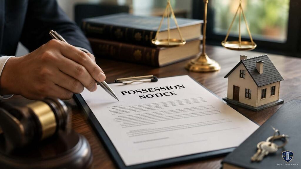 Legal documents related to possession notice for property and loan recovery