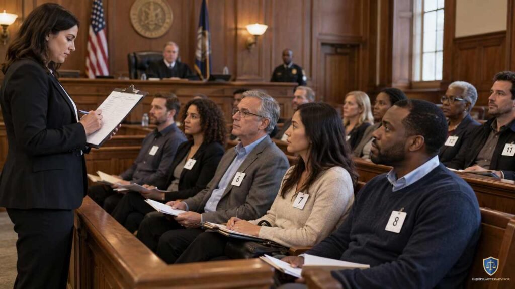 How Do You Get Picked for Jury Duty? How the Selection Process Works Jury duty selection process with prospective jurors in a courtroom