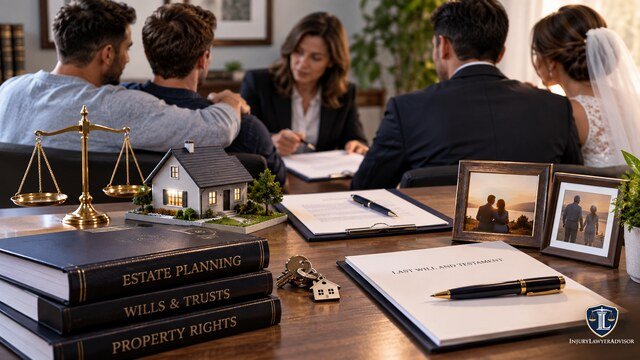 Estate planning consultation about property rights, inheritance, wills, trusts, and legal protection for couples.