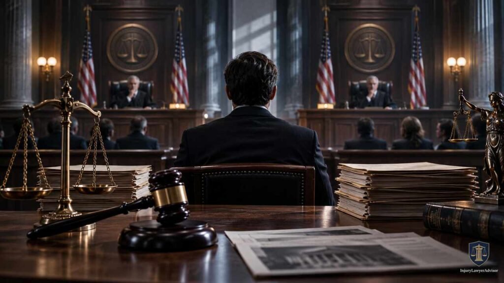 Double Jeopardy Law: What It Means, When It Applies, and Major Exceptions Double Jeopardy Law illustrated with courtroom scales, gavel, and Lady Justice